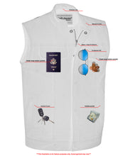 Load image into Gallery viewer, DM989BK CONCEALED SNAP CLOSURE, DENIM MATERIAL, SCOOP COLLAR & HIDDEN ZIPPER COP