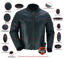 Load image into Gallery viewer, DS757 Dagger - Men&#39;s Leather Motorcycle Jacket
