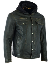 Load image into Gallery viewer, DS782 MEN&#39;S LIGHTWEIGHT DRUM DYED DISTRESSED NAKED LAMBSKIN JACKET
