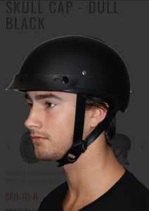 D1-B D.O.T. DAYTONA SKULL CAP - DULL BLACK