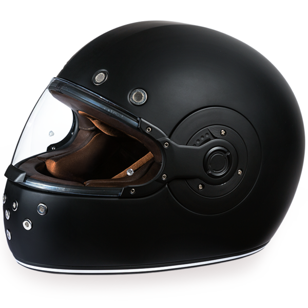 R1-B D.O.T. FULL FACE: DAYTONA RETRO: DULL BLACK