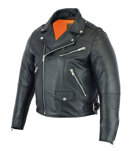 DS737 MEN'S MODERN FULL CUT BELTLESS BIKER JACKET