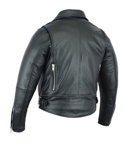 DS737 MEN'S MODERN FULL CUT BELTLESS BIKER JACKET