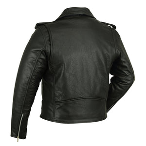 DSpsp730 MEN'S CLASSIC PLAIN SIDE POLICE STYLE M/C JACKET