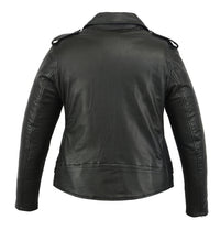 Load image into Gallery viewer, DS cp-8500 WOMEN&#39;S CLASSIC PLAIN SIDE FITTED M/C STYLE JACKET
