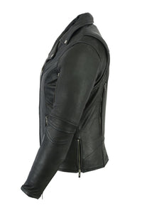 DS894 WOMEN'S MODERN LONGER BELTLESS BIKER JACKET