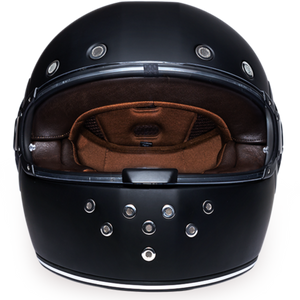 R1-B D.O.T. FULL FACE: DAYTONA RETRO: DULL BLACK