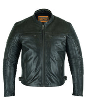 Load image into Gallery viewer, DS757 MEN’S LIGHTWEIGHT DRUM DRYED NAKED LAMBSKIN CROSSOVER SCOOTER JACKET
