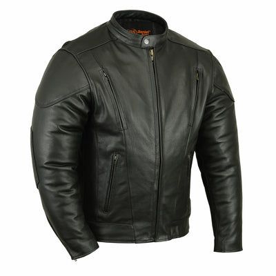 DSvent779 MEN'S VENTED M/C JACKET W/ PLAIN SIDES