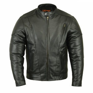 DSvent779 MEN'S VENTED M/C JACKET W/ PLAIN SIDES